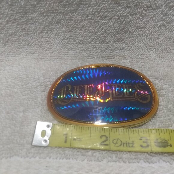 Bee Gees Belt Buckle Pacific 1977 Prizm Blue Gold Oval Mint Condition Rare Find - Picture 11 of 12